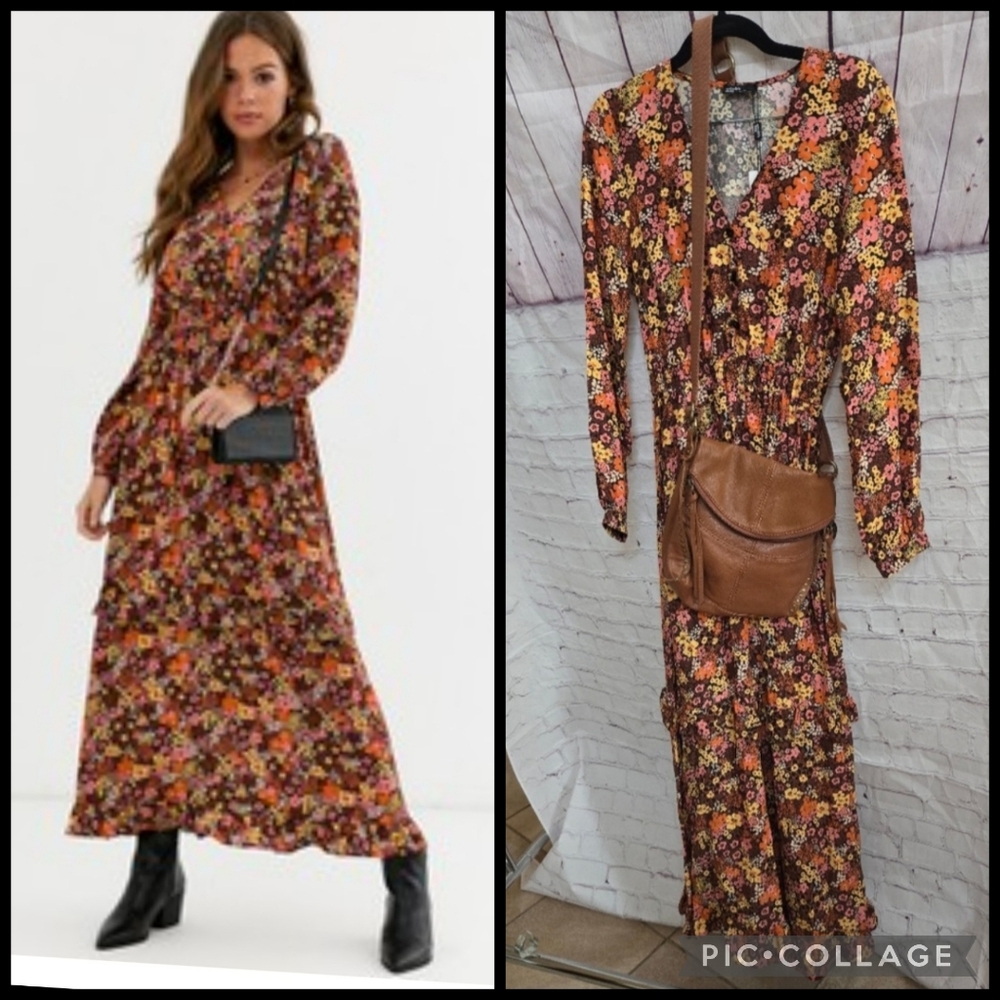 Stunning Nobody's Child Floral  ruffle long sleeved...-